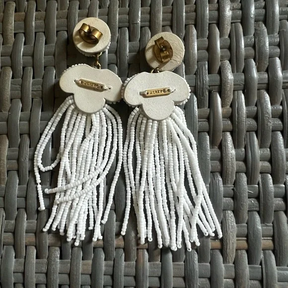 J. Crew White Beaded Earrings - Picture 4 of 4